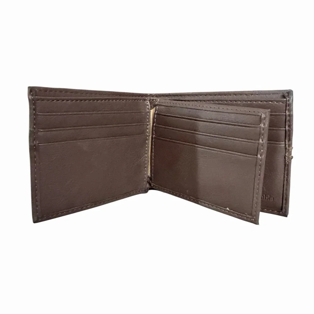 Columbia Men's Brown Leather Bifold Wallet RFID Credit Cards ID Minimalist